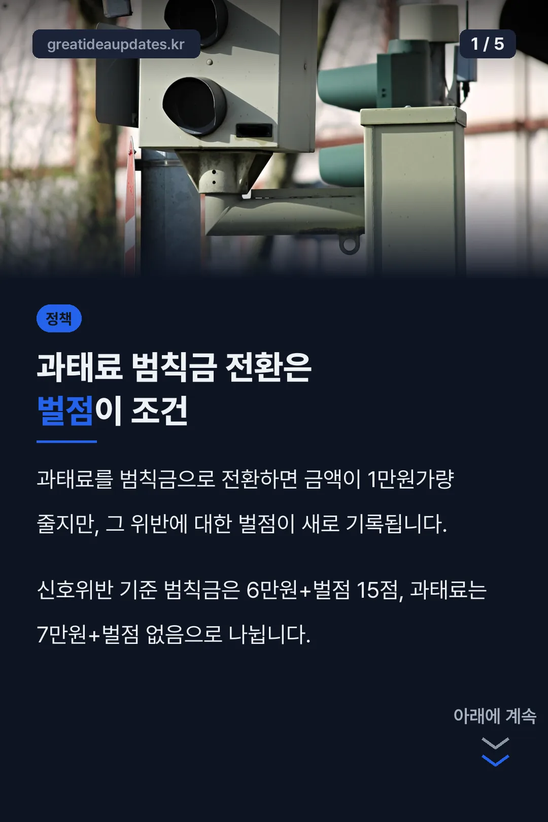 과태료 범칙금 전환 표지
