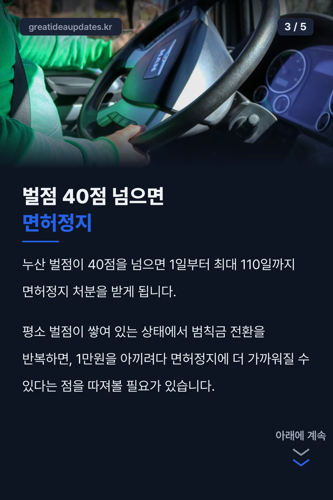 벌점 40점 넘으면 면허정지